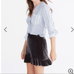 Madewell Velvet Ruffle Skirt